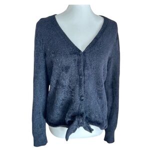 Olivia Sky fluffy button-down cardigan sweater